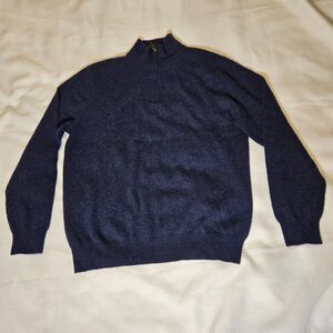 Daniel Hetcher Preppy Pullover sweater Mens Large Navy Cashmere